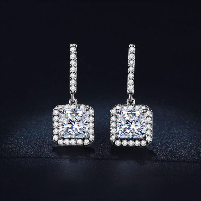 Big Crystal Geomatric Stud Earrings