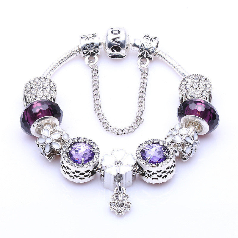 Silver Tone Butterfly Charms Bracelet