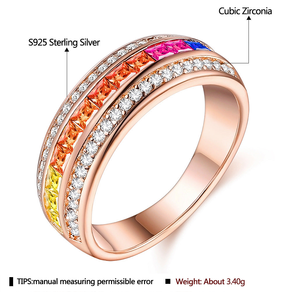Sterling Rainbow Women's Ring