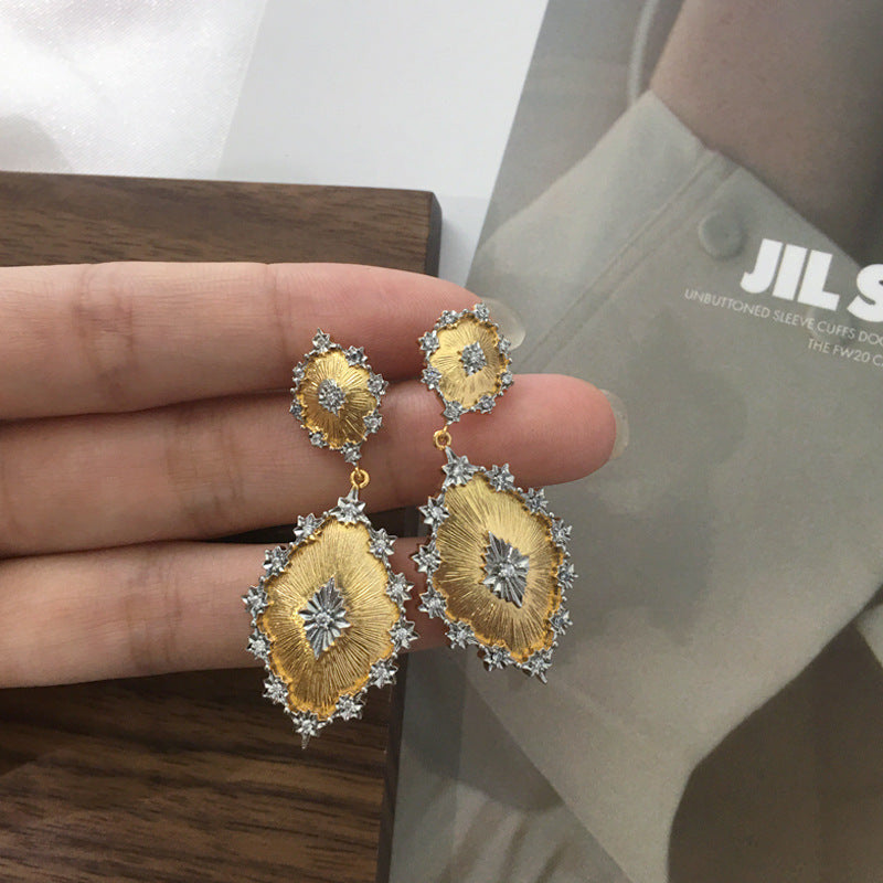 Exquisite Brushed Diamond Earrings