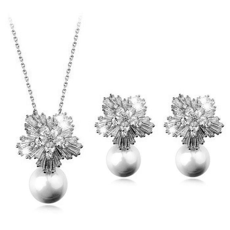 Korean Luxury Pearl Zircon Set