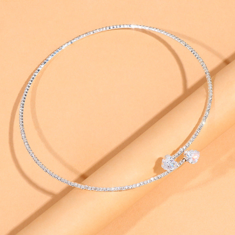 Graceful Heart Rhinestone Collar