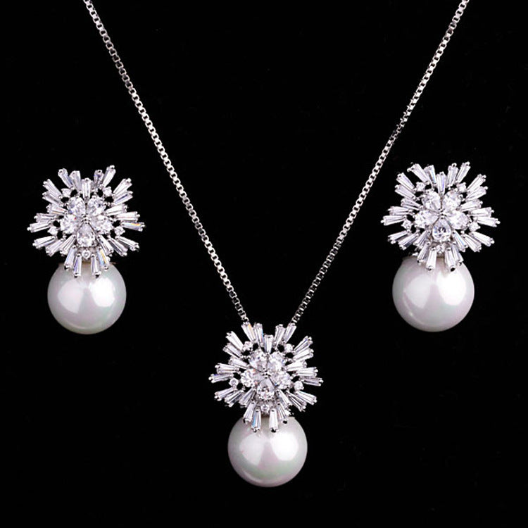 Korean Luxury Pearl Zircon Set