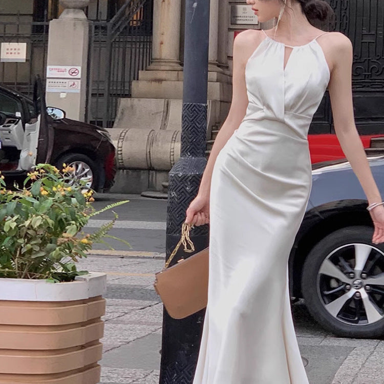 Halter Satin Fishtail High-grade Skirt
