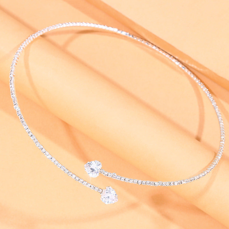 Graceful Heart Rhinestone Collar