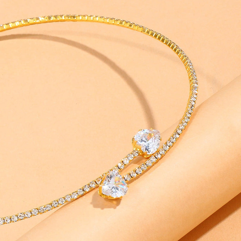 Graceful Heart Rhinestone Collar