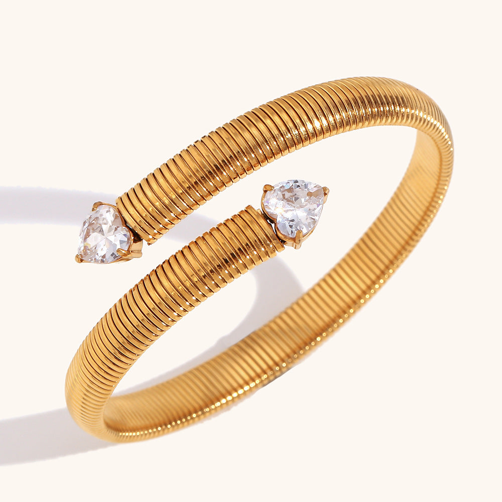 18K Heart Zircon Bracelet