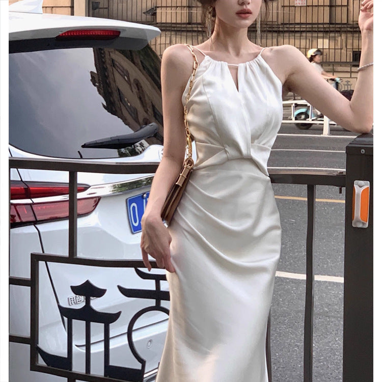 Halter Satin Fishtail High-grade Skirt