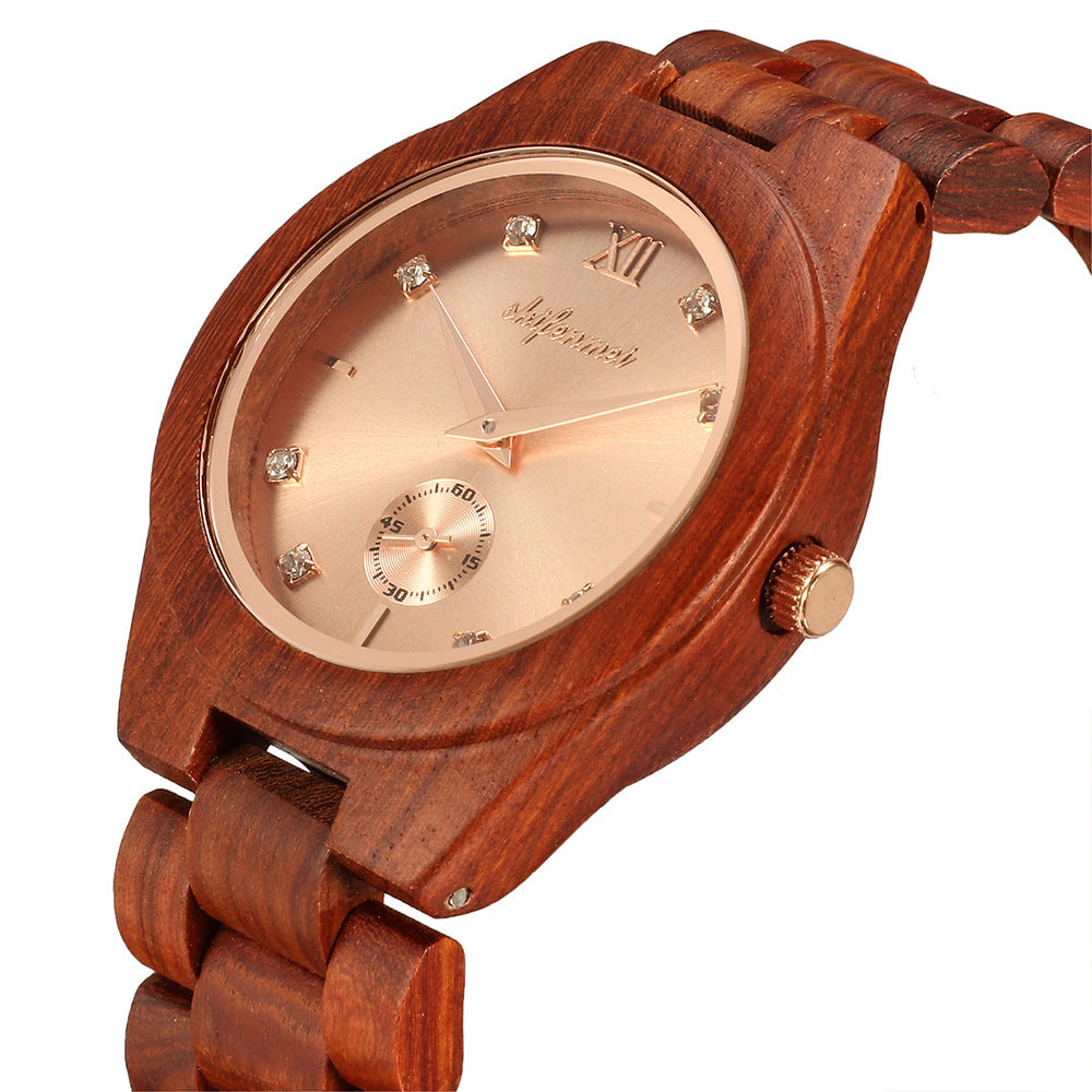 Red Sandalwood Quartz Watch
