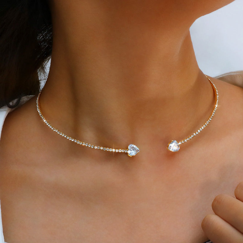 Graceful Heart Rhinestone Collar