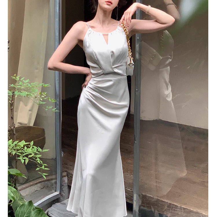 Halter Satin Fishtail High-grade Skirt