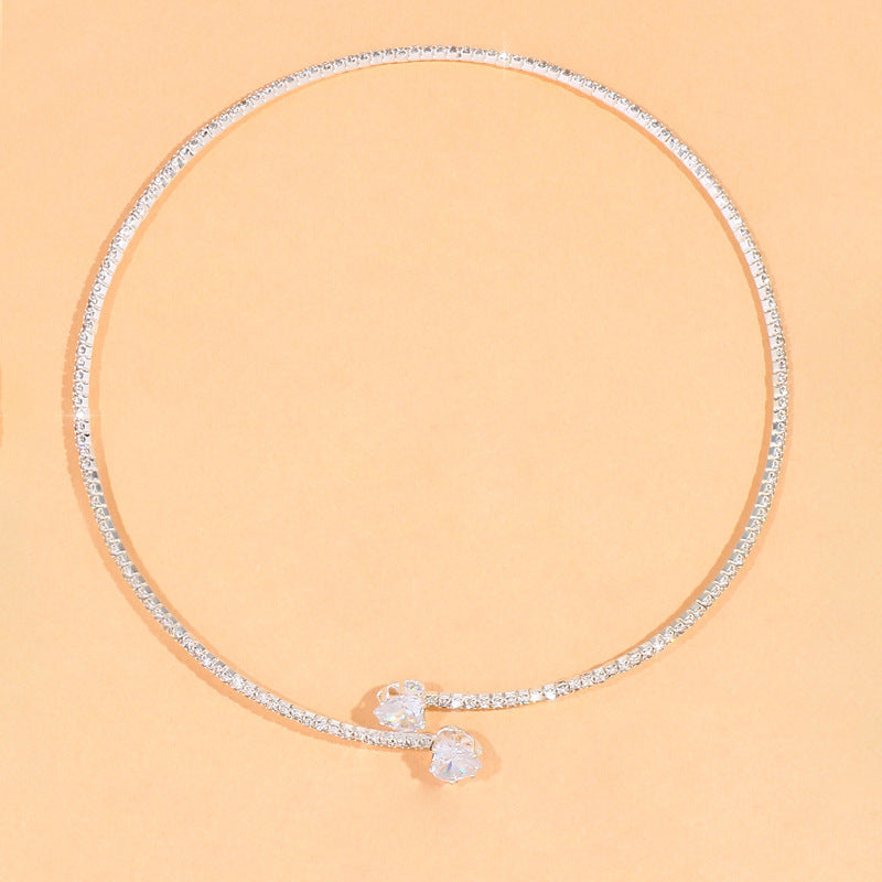 Graceful Heart Rhinestone Collar