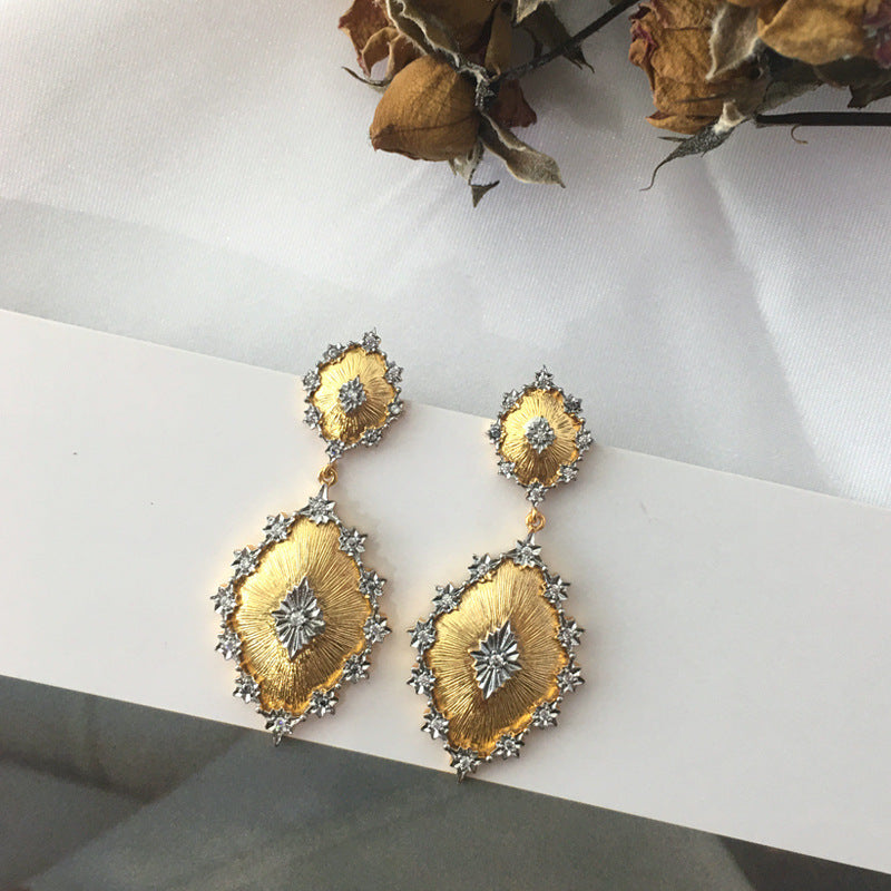 Exquisite Brushed Diamond Earrings