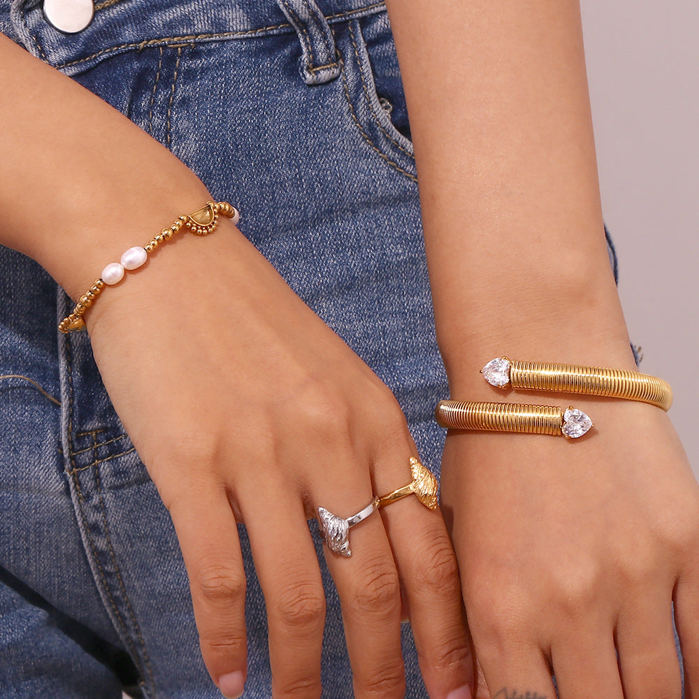18K Heart Zircon Bracelet