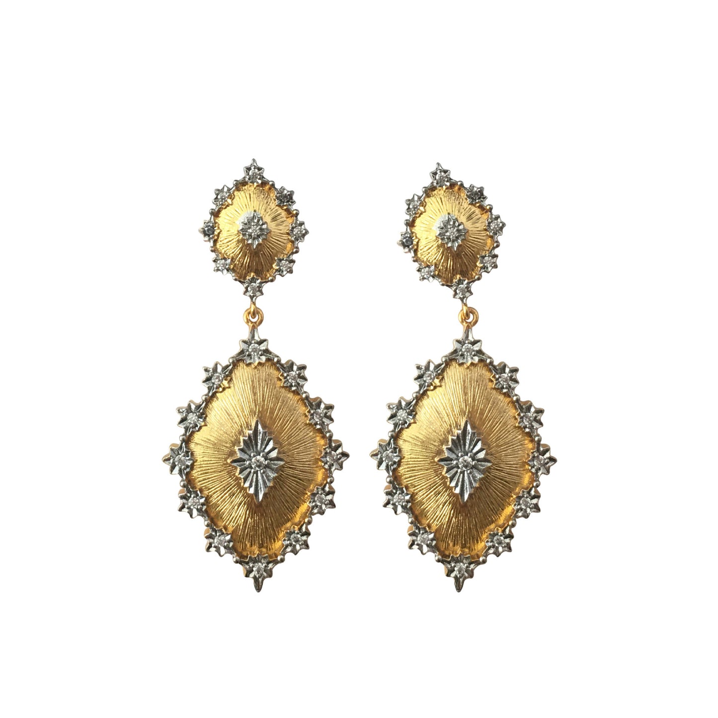 Exquisite Brushed Diamond Earrings