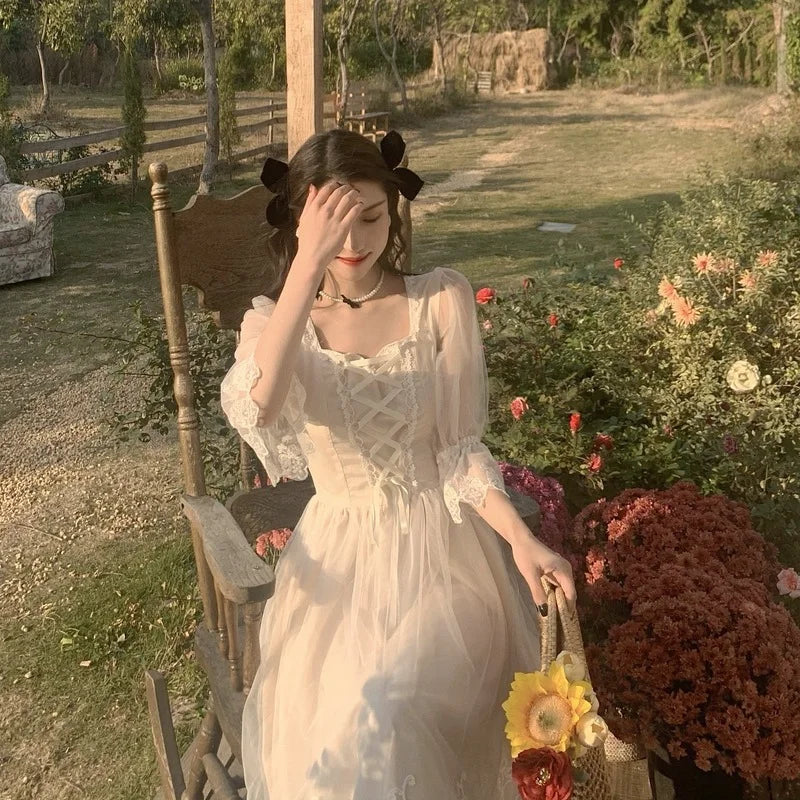 French Vintage Midi Dress