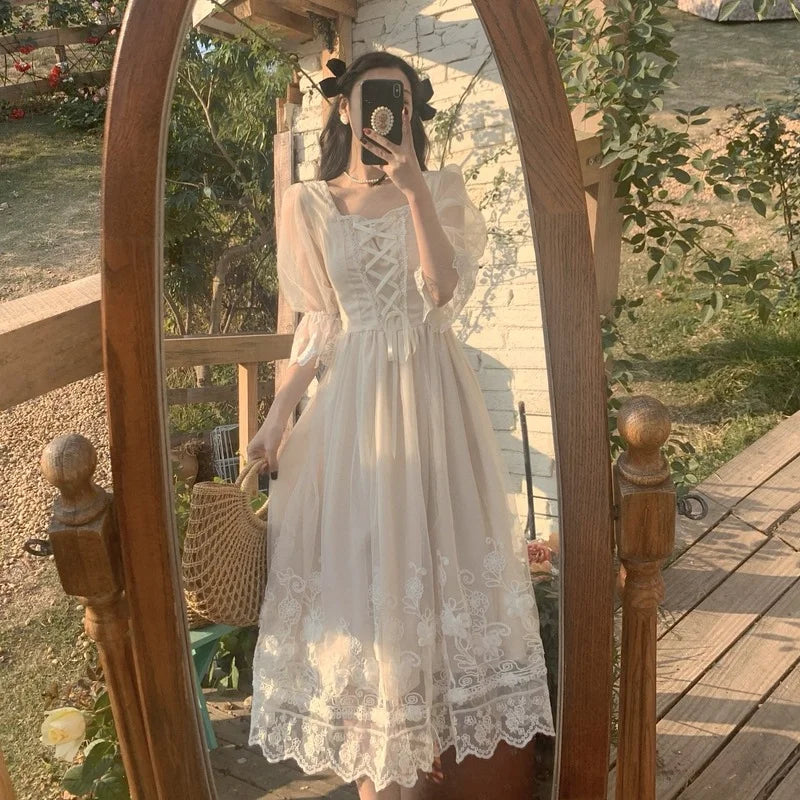 French Vintage Midi Dress