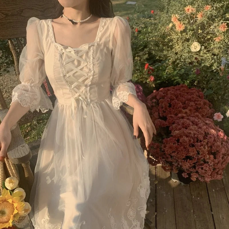 French Vintage Midi Dress