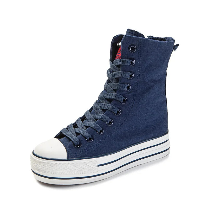 All Black Side Zip Canvas Shoes
