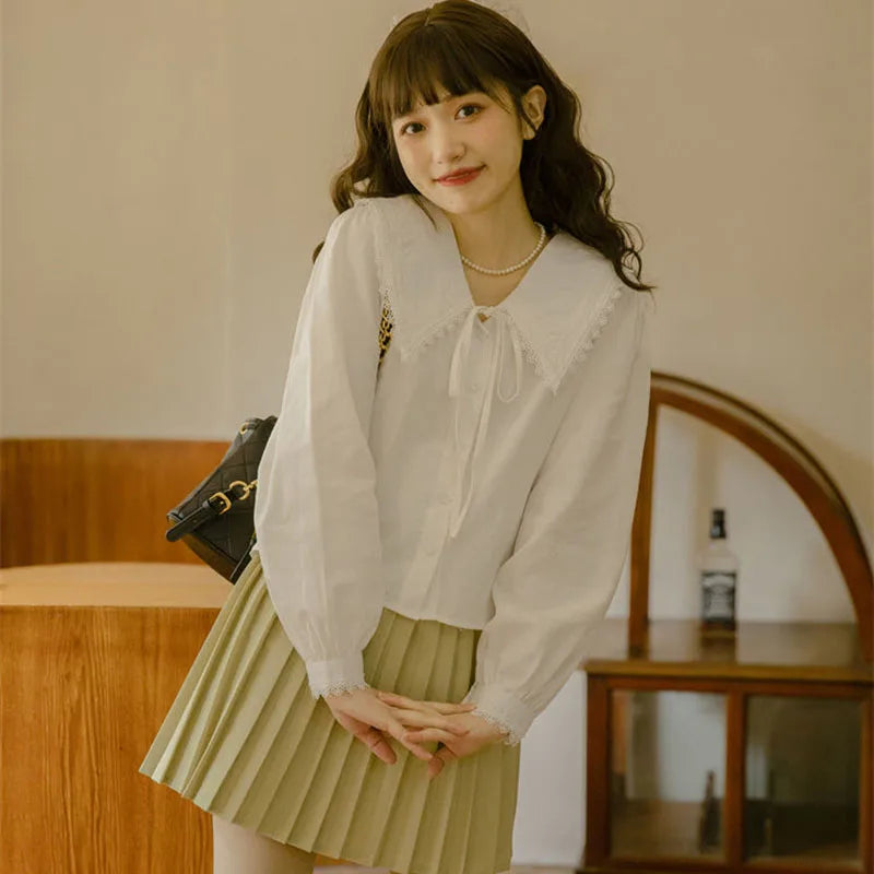 Women Peter Pan Collar Shirt