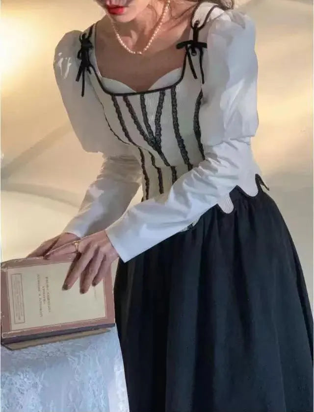 Dark Academia Brown Vintage Maxi Skirt