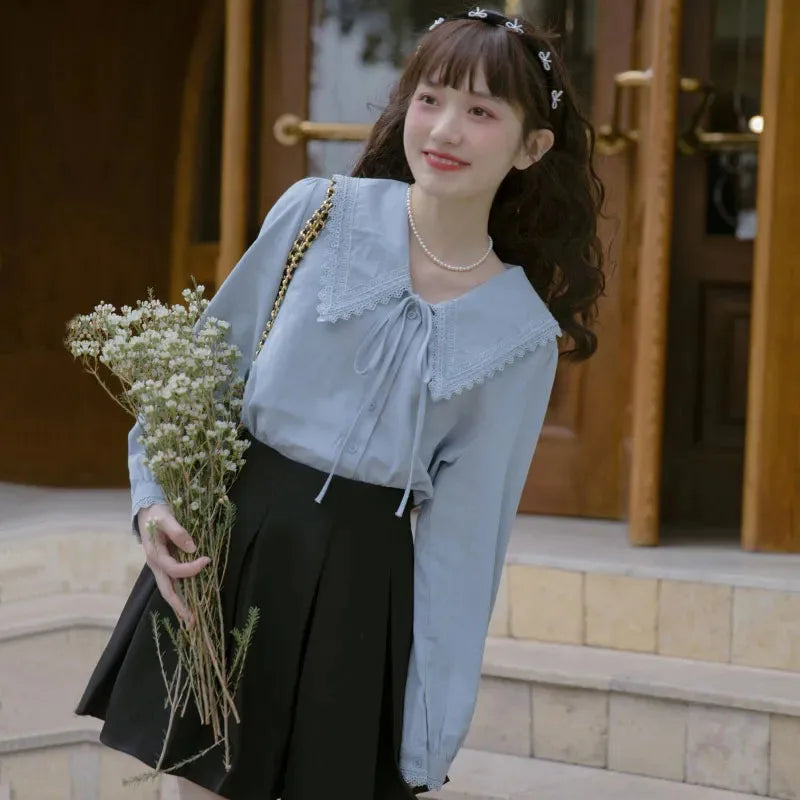 Women Peter Pan Collar Shirt