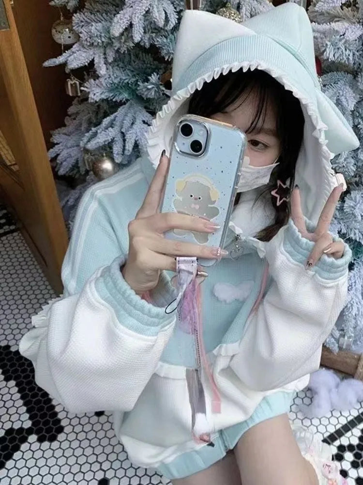 Japanese Casual Zipper Kawaii Hoodies