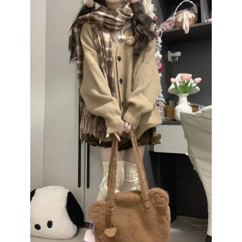 Retro V-neck Lazy Style Wool Coat