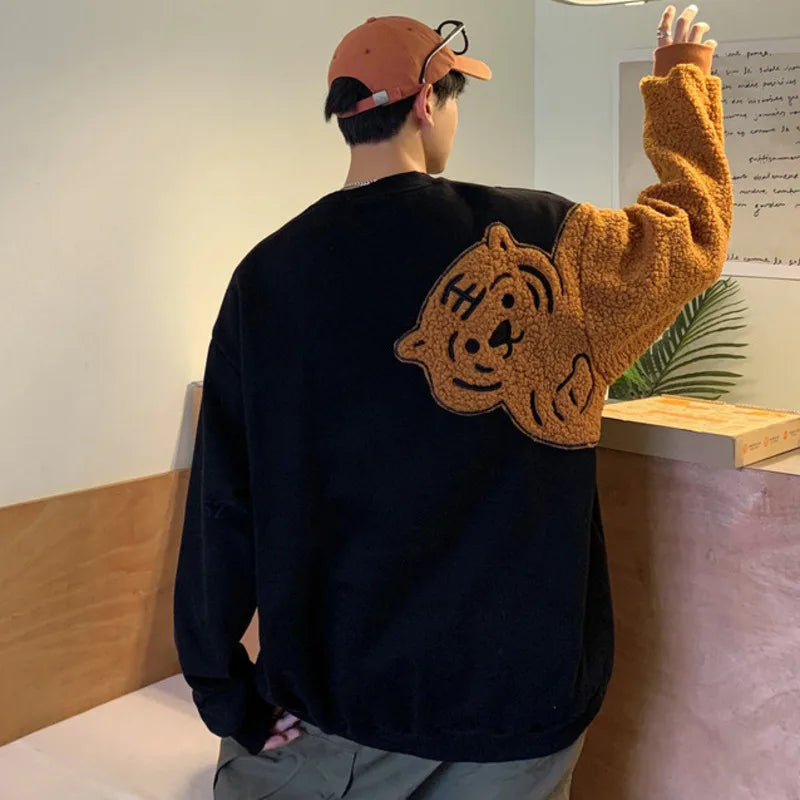 Tiger Flocking Couple Matching Hoodies