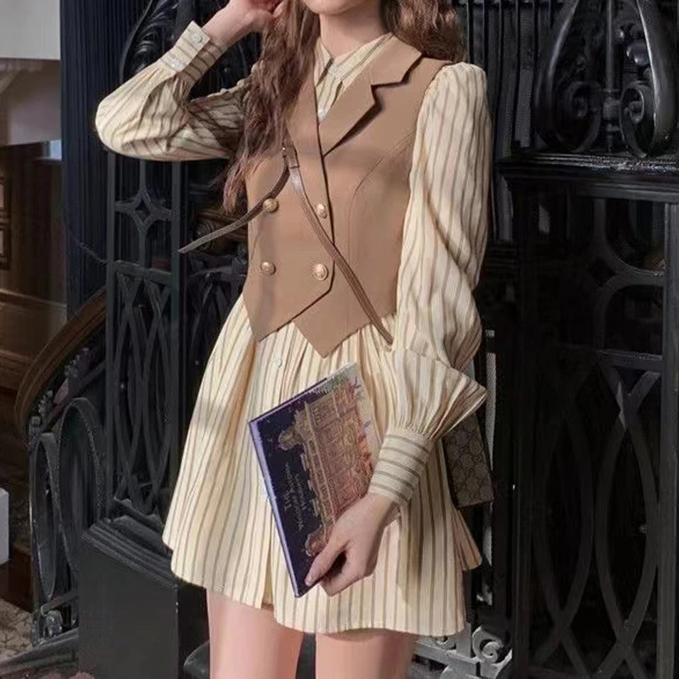 Dark Academia Brown Vintage Dress