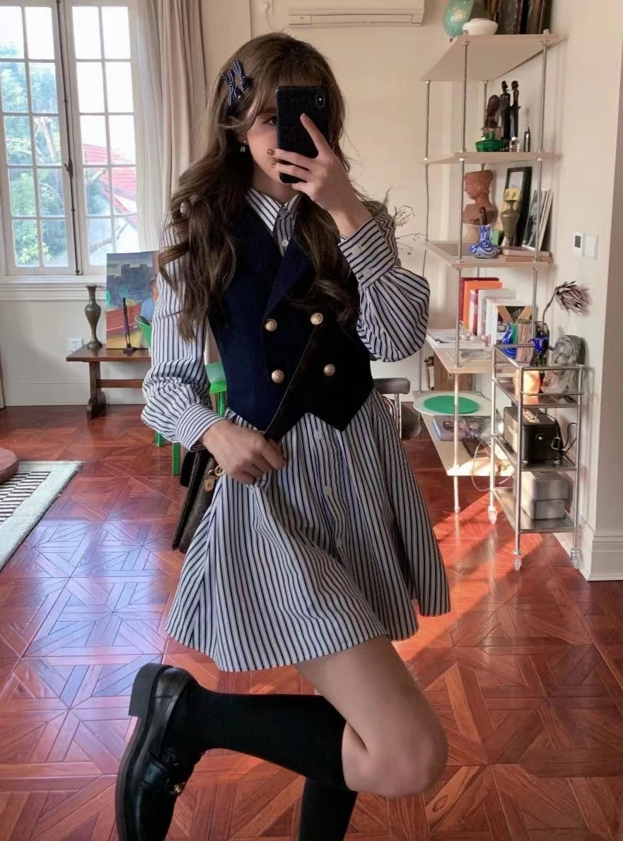 Dark Academia Brown Vintage Dress