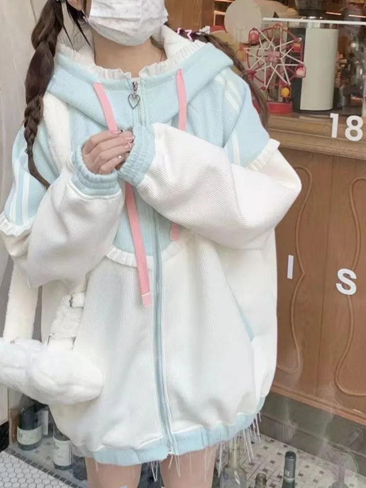 Japanese Casual Zipper Kawaii Hoodies