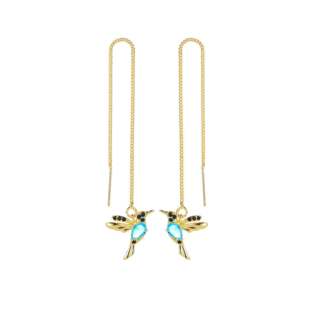 Little Bird Drop Long Hanging Earrings