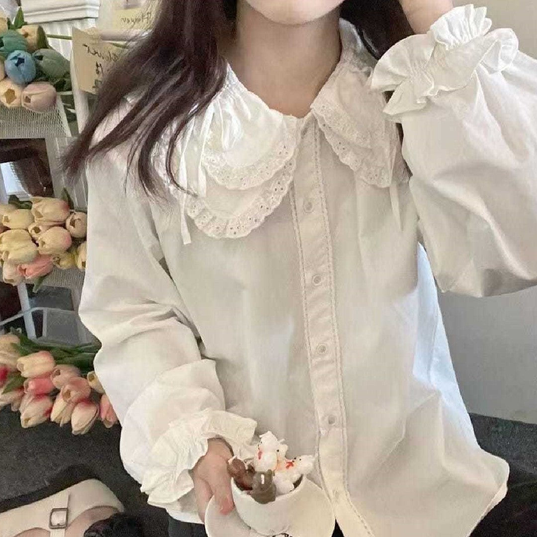 Japanese Lace Ruffle Top