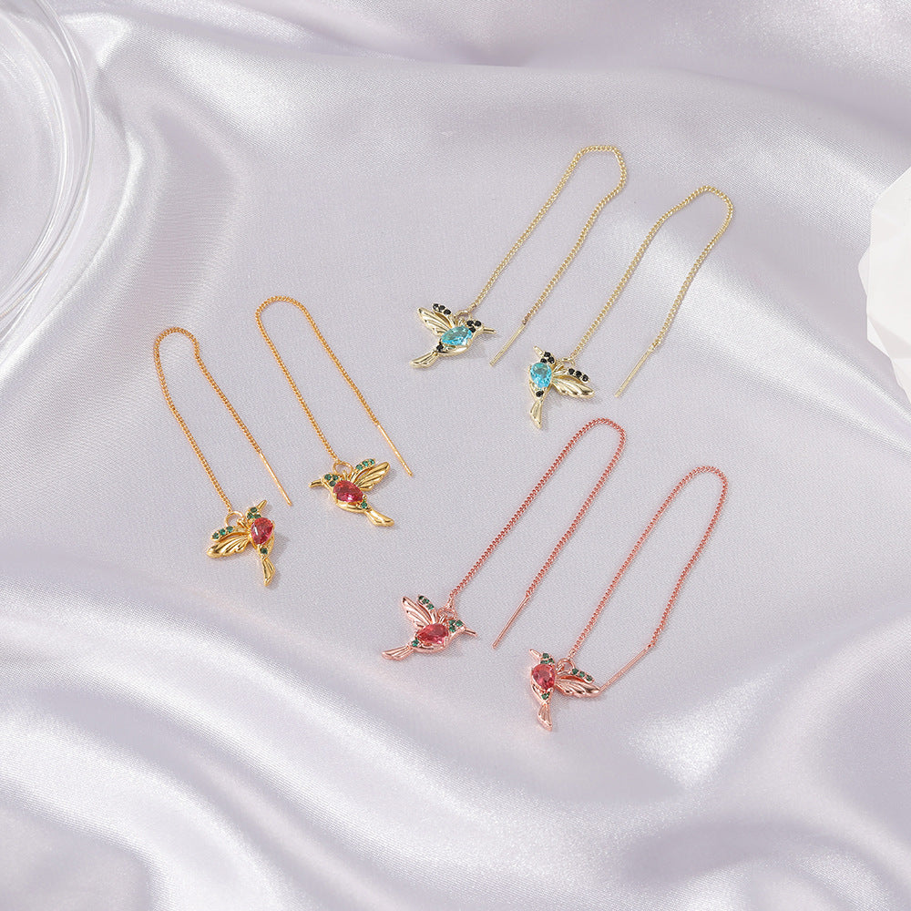 Little Bird Drop Long Hanging Earrings