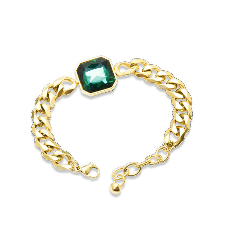 Denim Chain Jade Bracelet