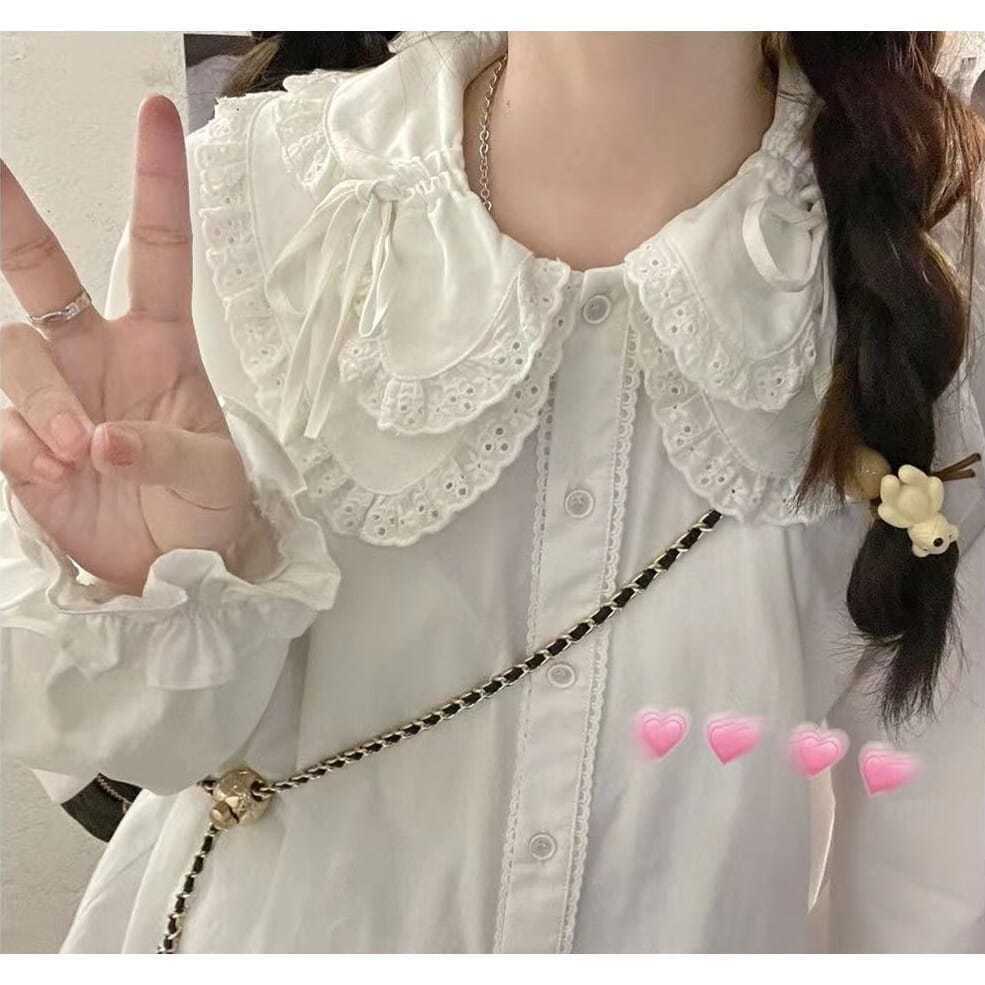 Japanese Lace Ruffle Top