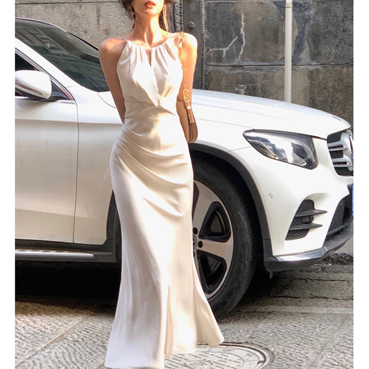 Halter Satin Fishtail High-grade Skirt