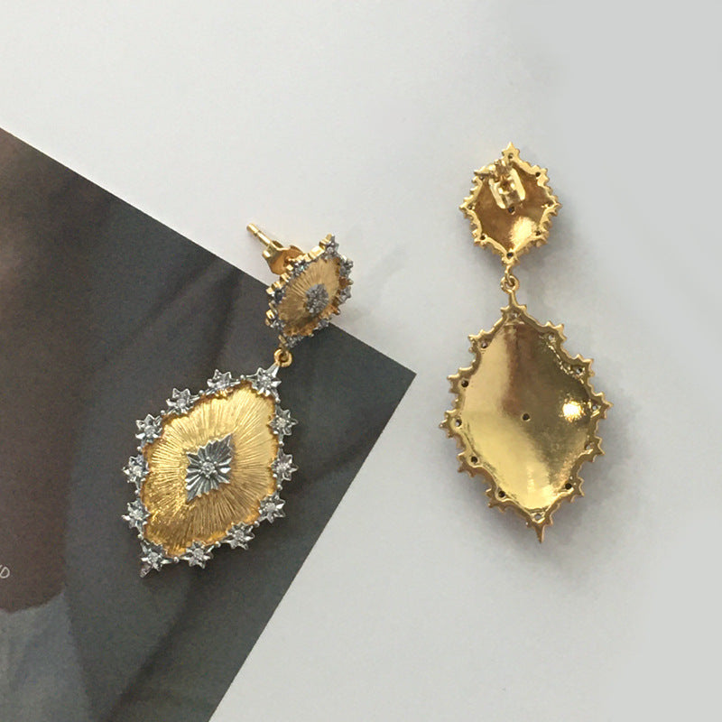 Exquisite Brushed Diamond Earrings