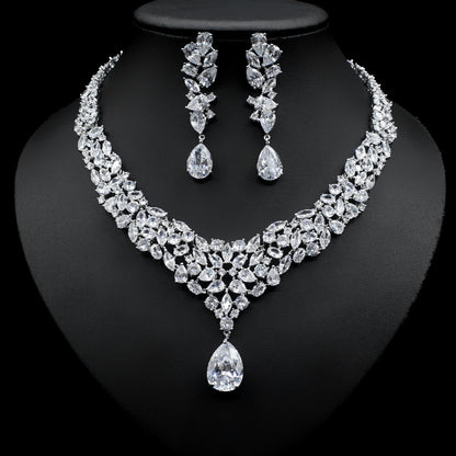 Bridal Zircon Necklace Earrings