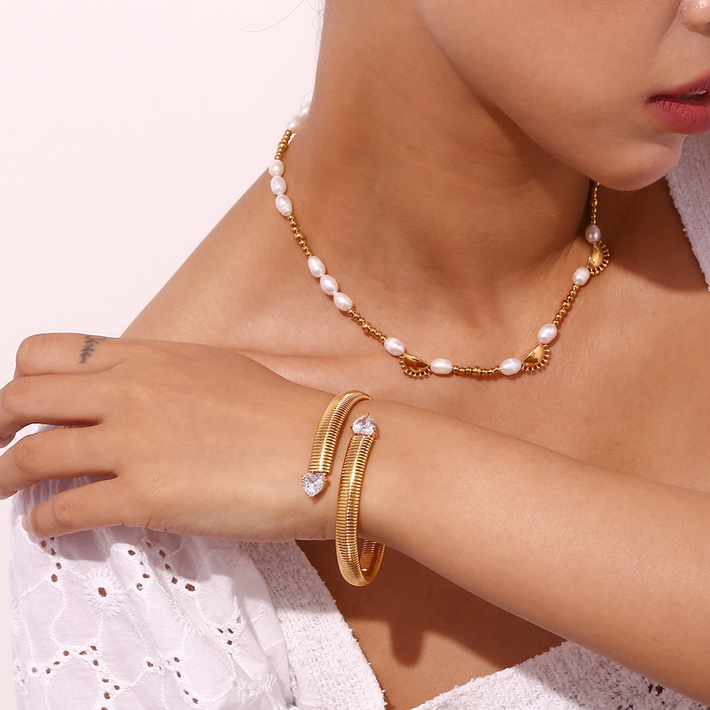 18K Heart Zircon Bracelet