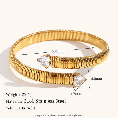 18K Heart Zircon Bracelet