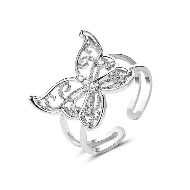 Luxury Hollow Butterfly Ring