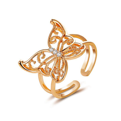 Luxury Hollow Butterfly Ring