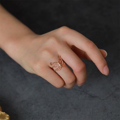 Luxury Hollow Butterfly Ring