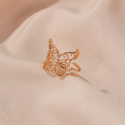 Luxury Hollow Butterfly Ring