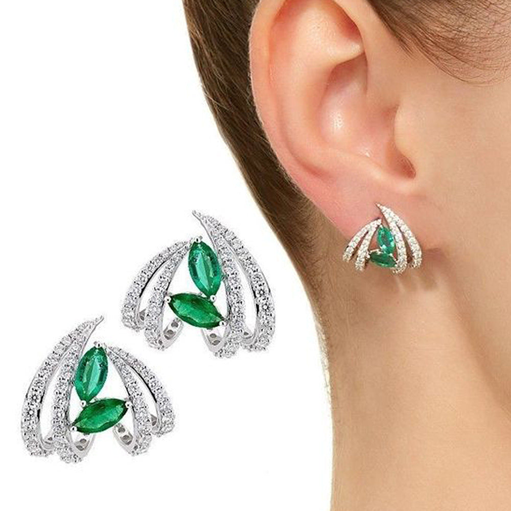 Elegant Geometric Zircon Studs