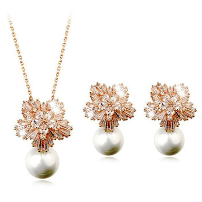 Korean Luxury Pearl Zircon Set