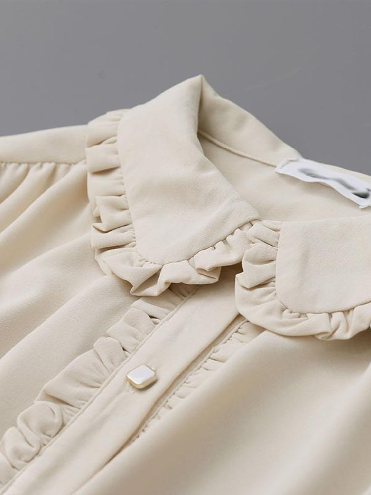 Cute Ruffles Elegant Vintage Blouse