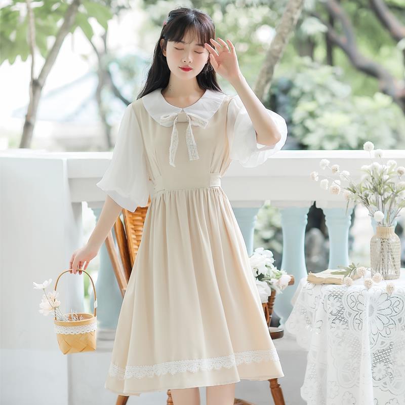 Women's French Retro Doll Collar Mori Hepburn Dress